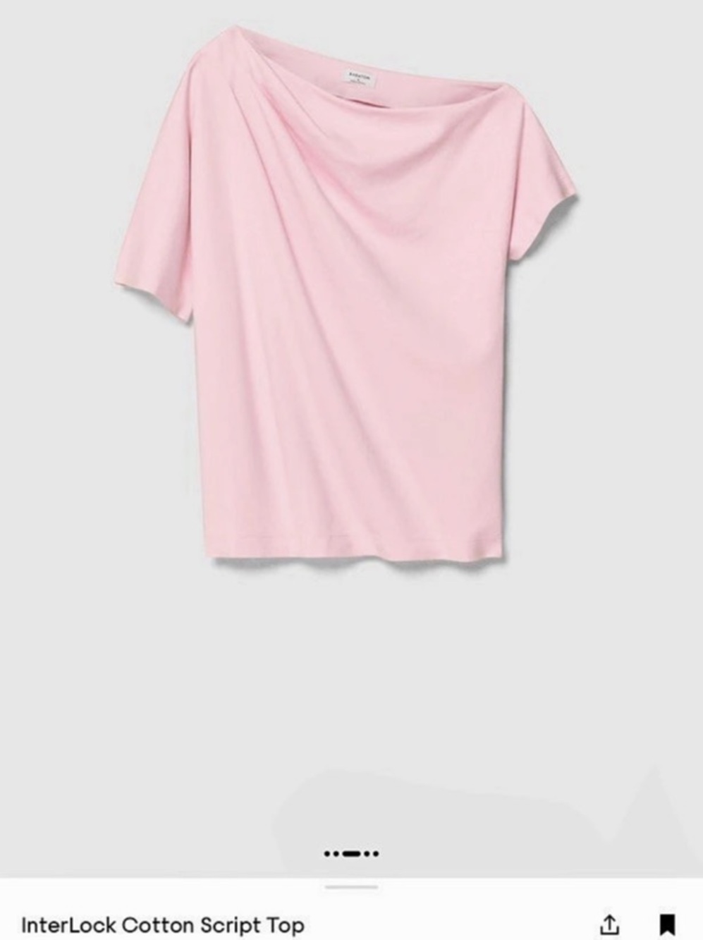 Aritzia Cotton Jersey Off The Shoulder Top Pink